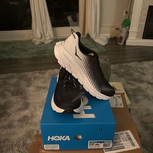 Hoka One One Black and White Athletic Shoes with Cushioned Midsole